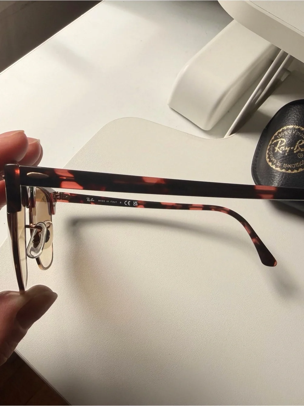 Ray-Ban Men's Tortoiseshell Frame Sunglasses with Brown Gradient Lenses
